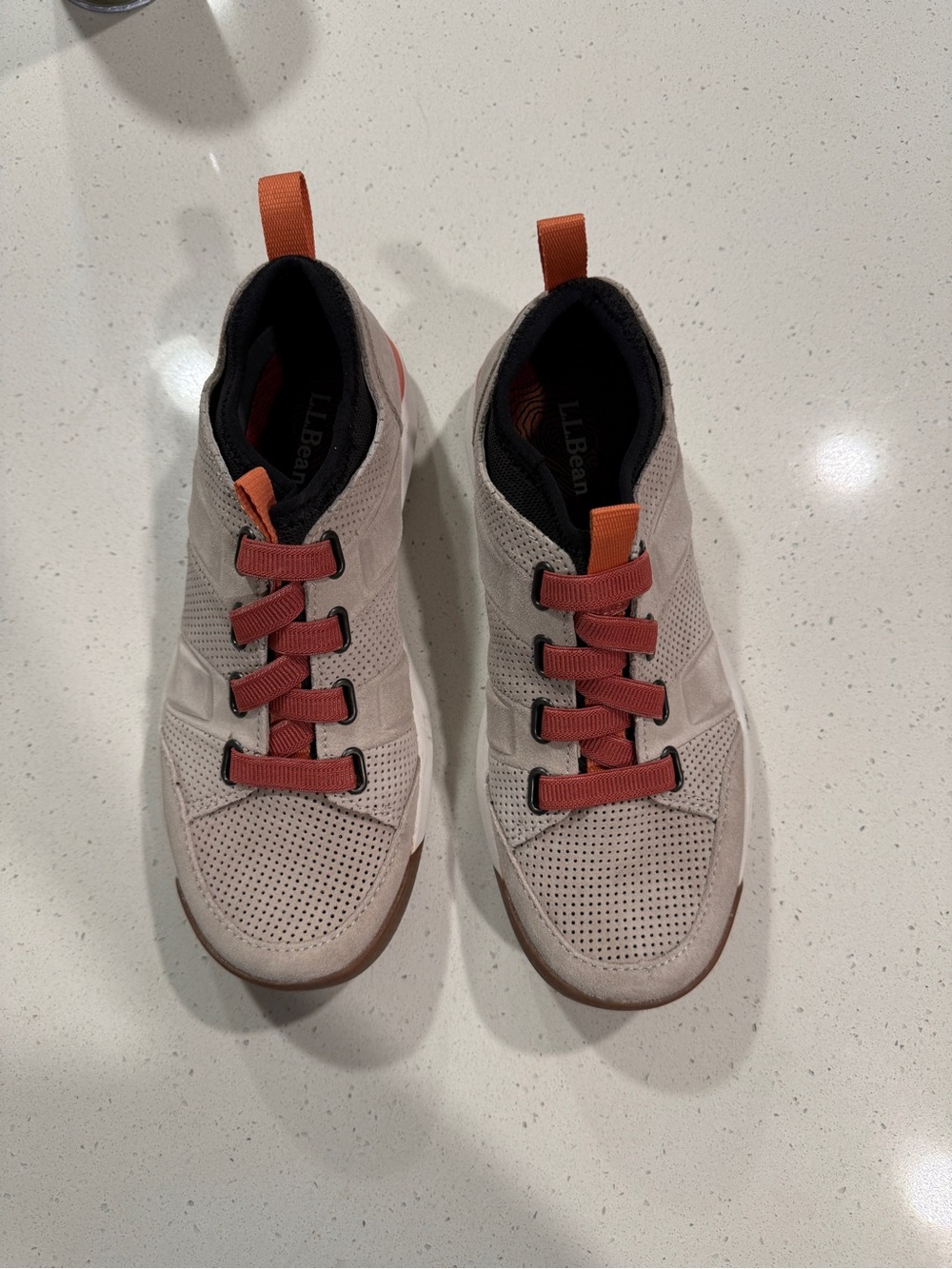 L.L. Bean Women’s Beige Sneakers with Rust Accent Laces